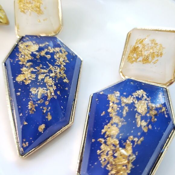 Zara Speckled Gold Earrings  - Picture 9 of 12